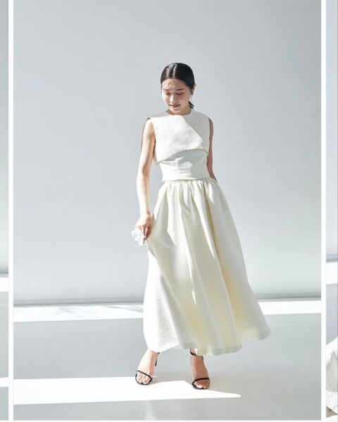 【新品未使用】laubeblanc 3wayジャカードドレス(アイボリー)