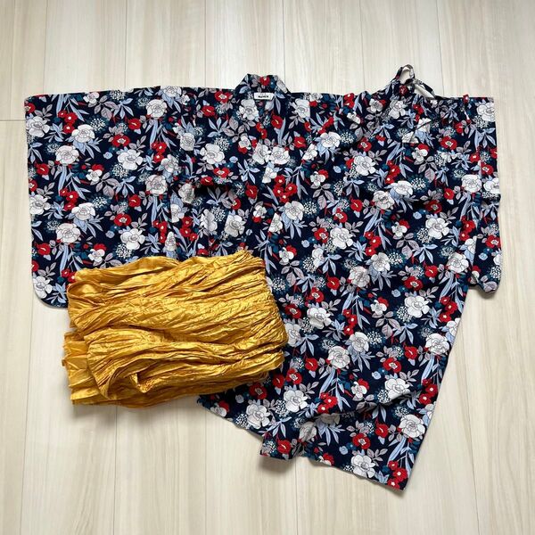 最終値下げ!美品!女の子 PAIR MANON浴衣100㎝ 3点セット