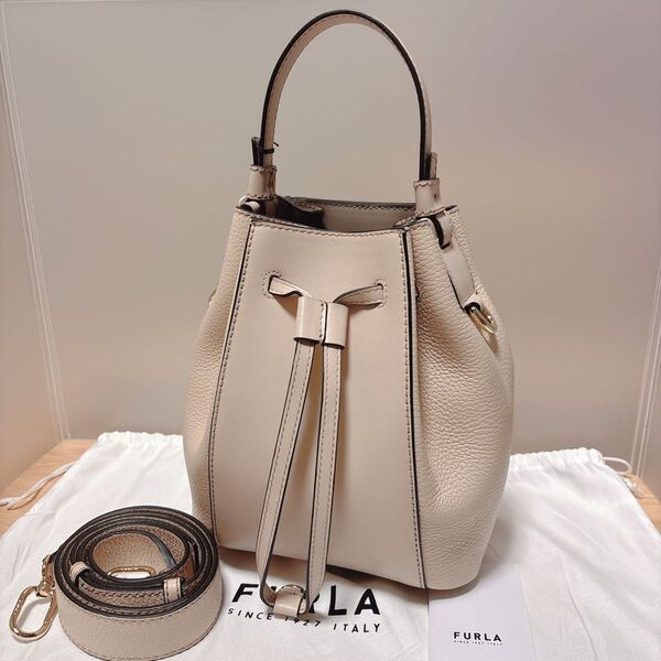 新品 正規品☆FURLA ミアステラ バケットバッグ バレリーナ ピンクベージュ ショルダーバッグ ハンドバッグ 3way