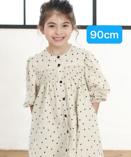 新品 n.o.u.s ギャザーシャツワンピース 90cm