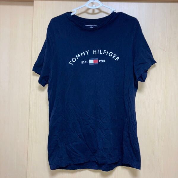 トミーフィルフィガー 半袖Tシャツ M ネイビー 古着