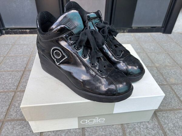 agile by RUCOLINE アージレ 厚底 ハイカットスニーカー