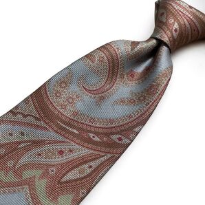 【未使用】ETRO Milano エトロ ネクタイ ペイズリー柄 絹100% ブルー系