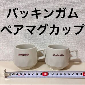 バッキンガム カタカナ 文字入り 平成レトロ 可愛い ペア マグカップ 2つ コップ 小さめ ミニ サイズ 小物入れ ペン立て