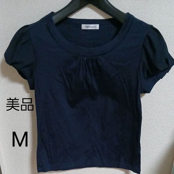 ニューヨーカーNEWYORKER WOMEN レディース カットソー 半袖M ネイビー 紺色 春夏