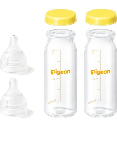 【新品未使用】ピジョン病産院用哺乳びん(直付け式)母乳実感100mL6点セット