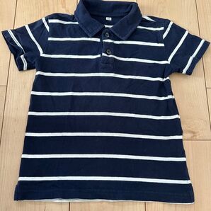 無印良品120ボーダー柄ポロシャツ