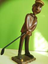 イタリア製木製フィギュア ロメール ゴルフ_画像2