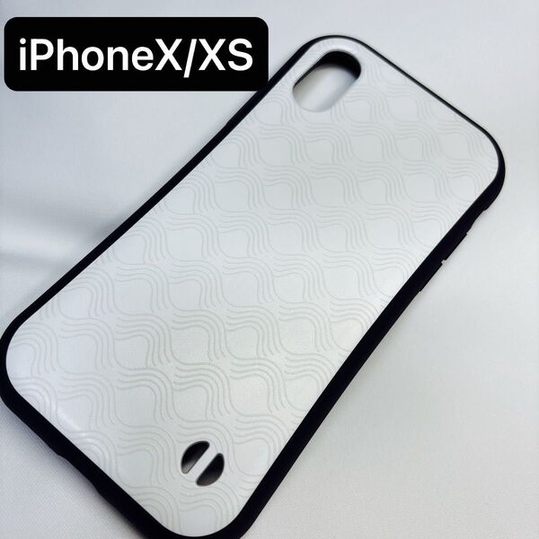 iPhoneX XS スマホケース 和風 バンパー 持ちやすい シンプル 波柄 白 ホワイト スマホカバー 傷防止 落下防止