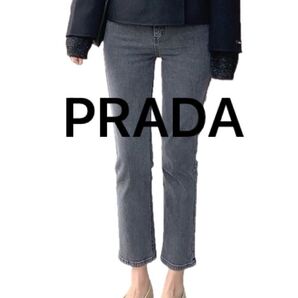 PRADA プラダ カプリ ジーンズ サブリナ クロップド パンツ ウォッシュ グレー