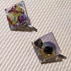 ハンドメイド レジン ヘアフック 2点セット 花