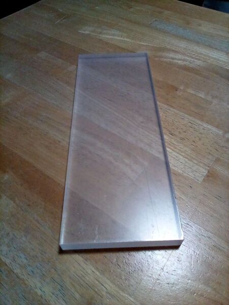 送料無料☆アクリル板 透明 板厚 15mm 302mm×110mm 1枚 合計=1枚 端材 aog