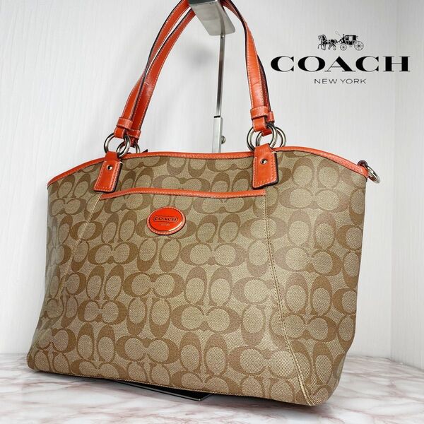 393 COACH コーチ シグネチャー ショルダーバッグ トートバッグ