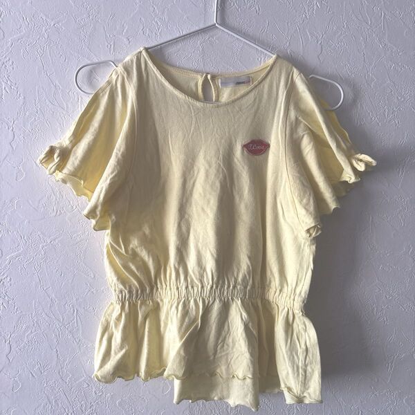 JENNI love☆ジェニーラブ キッズ オフショルダー半袖Tシャツ イエロー 120