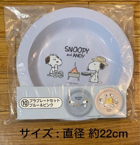 サンリオ当りくじ スヌーピー当りくじ 10番:プラプレートセット ブルー&ピンク ※お値下げ不可
