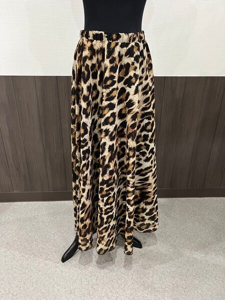 社交ダンス スカート ロング ヒョウ柄 レッスン パーティ スタンダード ラテン 衣装 ダンス ウエストゴム 練習着