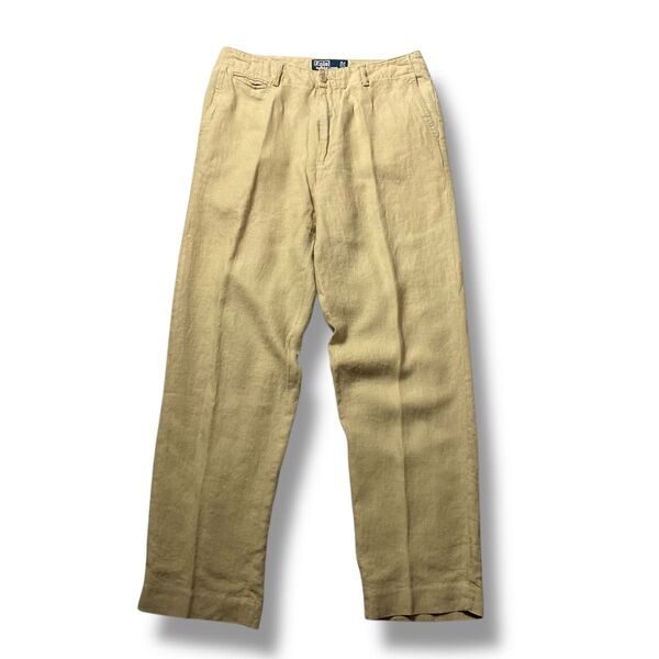 polobyRalphLaurenラルフローレンリネンスラックスノータックW32 ボトムス スラックス パンツ 春夏 トラウザーズ