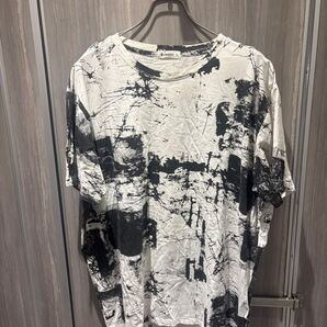 elegos Tシャツ モノトーン 抽象柄 XL 古着