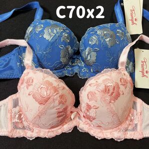 トリンプ C70 大花刺しゅう 絶妙なブラジャー 2枚 #3