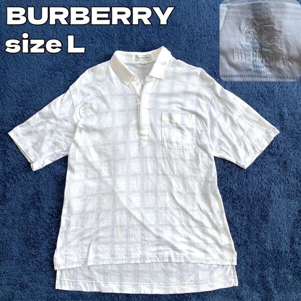 美品★BURBERRY バーバリー ポロシャツ 半袖 コットン サイズL 価格の相談大歓迎です♪