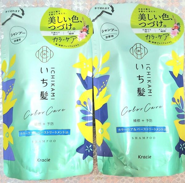 いち髪 カラーケア &ベーストリートメントin シャンプー つめかえ用 2個セット まとめ売り ☆即購入OKです☆