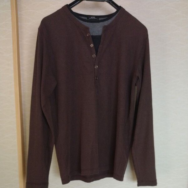 ロングTシャツ 重ね着風