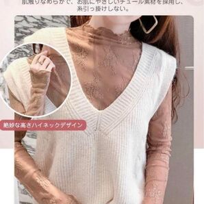 シアートップス レース シースルー 肌見せ 重ね着 上品 セクシー