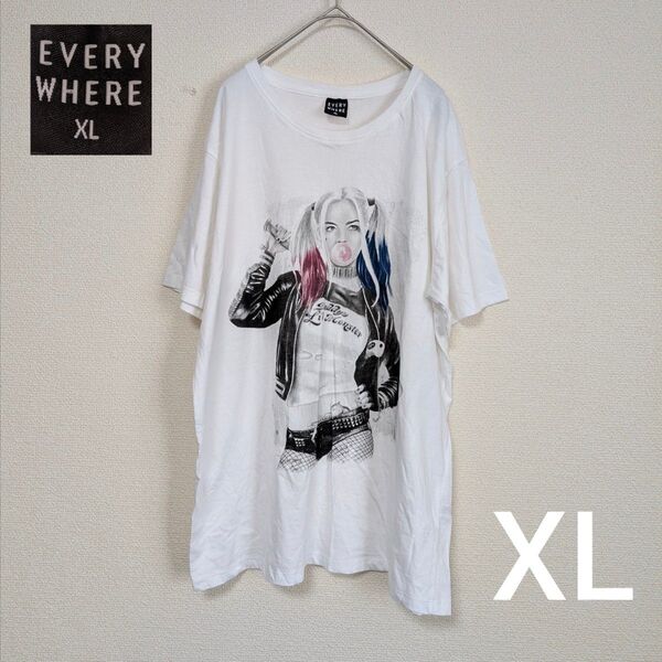 EVERYWHERE ハーレイ・クイン Tシャツ XL バンドTシャツ 半袖 Tシャツ 半袖 半袖Tシャツ