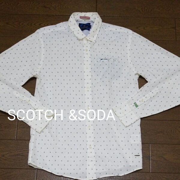 SCOTCH&SODA ロールアップ袖 プリントシャツ M