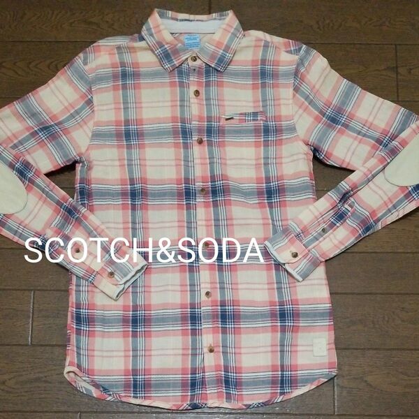 SCOTCH&SODA 肘パッチ付き カジュアルデザインシャツ M