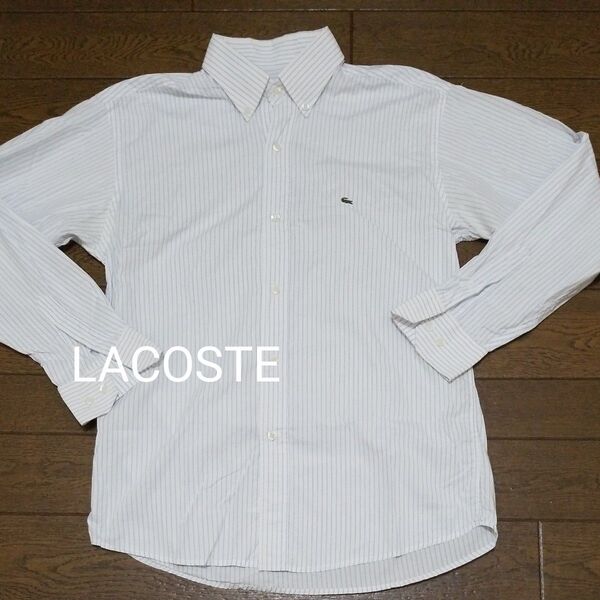 LACOSTE ストライプ ボタンダウンシャツ 38
