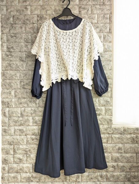 2way☆Sサイズ☆GU☆ロングワンピース ネイビー