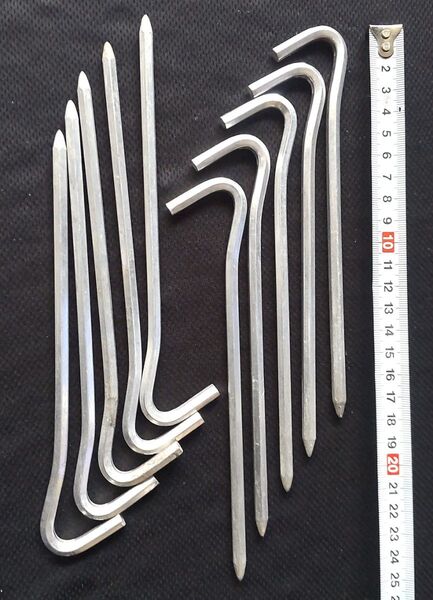 ユウカズロウテント アルミペグ 六角 10本セット 18cm