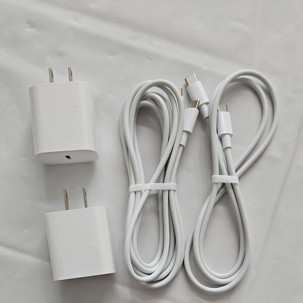 充電器 20W PD 急速充電 2個 PSE認証済み iPad Pro USB C-C 充電ケーブル 1M/2M 各1本付き