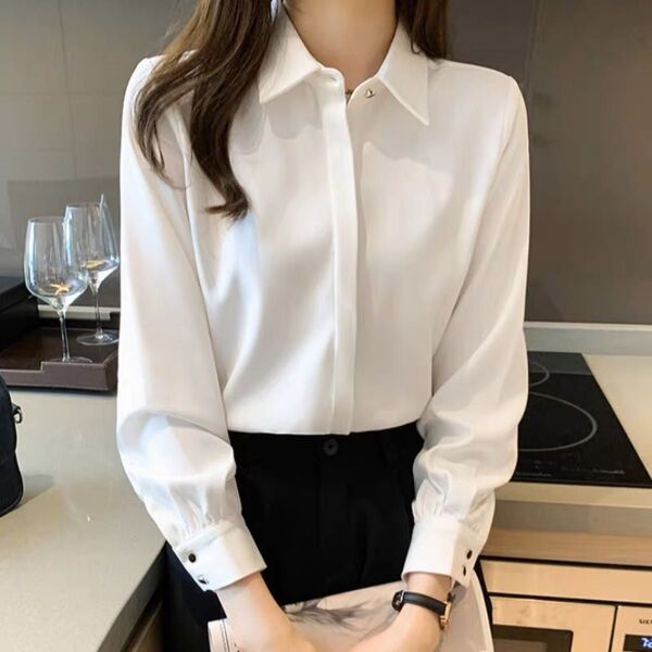 ブラウス ワイシャツ Lサイズ カッターシャツ ドレスシャツ レディース 事務服 ビジネスシャツ ノーアイロン 形態安定ストレッチ