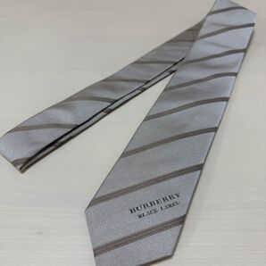 BURBERRY バーバリー ネクタイ ストライプ シルバー系