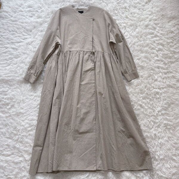 【美品】オオカミとフクロウ フクロウとつづく夜空の境界線 ワンピース チェック