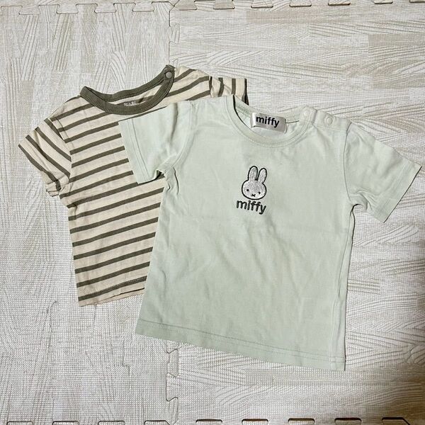 ミッフィー×ボーダー Tシャツ 2枚セット まとめ買い 保育園 半袖 ミッフィ 美品 まとめ売り