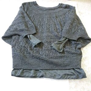 COMME CA DU MODE 重ね着2枚組 グレー