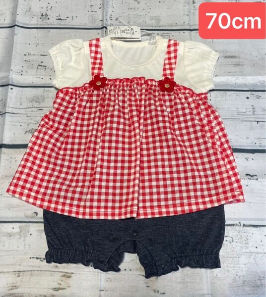ロンパース ベビー服 夏服 半袖ロンパース ロンパ 新品 女の子 ワンピース風