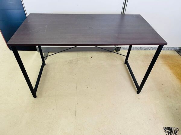 家具調 テーブル 事務机 ブラウン系 レトロ 120cm オフィス家具 軽量