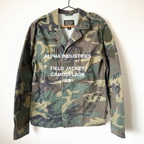 【ALPHA INDUSTRIES】US アルファ フィールドジャケット ミリタリー 匿名配送 メンズ カモフラ 迷彩 XS