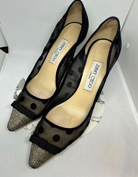 JIMMY CHOO ヒール パンプス ジミーチュウ シューズ 39ハーフ 水玉