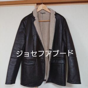 ジョセフ アブード メンズ フェイクレザージャケット Lサイズ ブラック 冬服