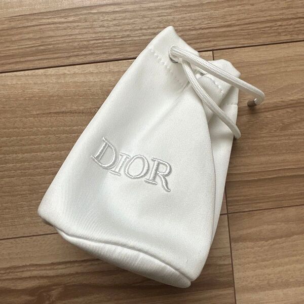Diorノベルティ 巾着 ポーチ ホワイト ディオール
