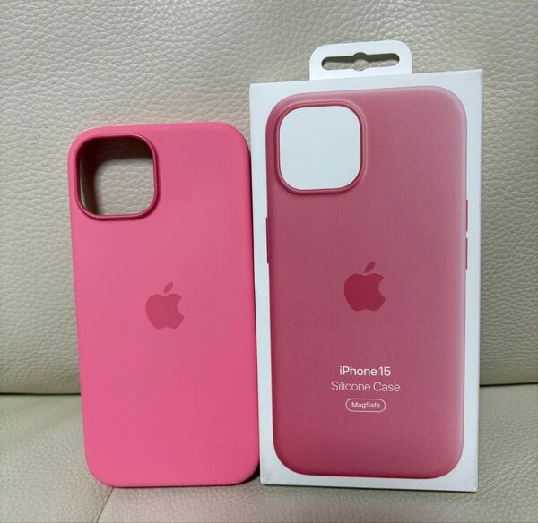 ◆APPLE アップル MWN93FEA MagSafe対応iPhone 15 シリコーンケース ピンク used◆