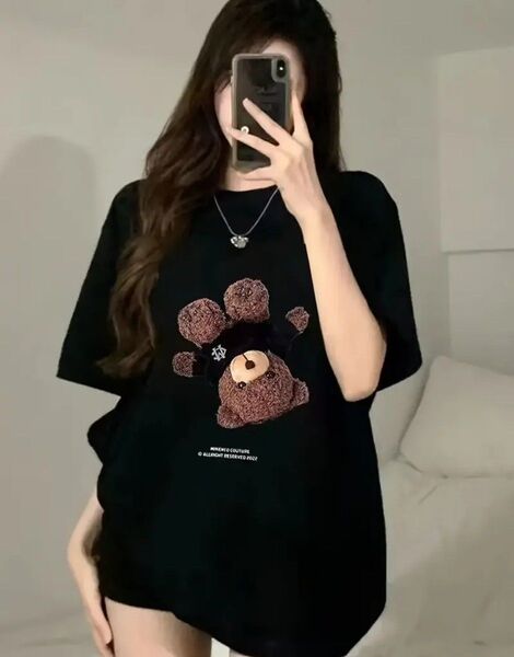 ゆったりドロップショルダー 半袖Tシャツ女性用