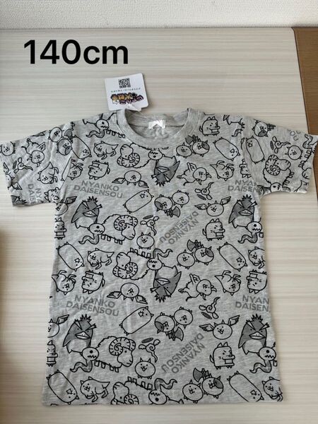 新品 にゃんこ大戦争 Tシャツ 任天堂 男の子 半袖Tシャツ 総柄140cm