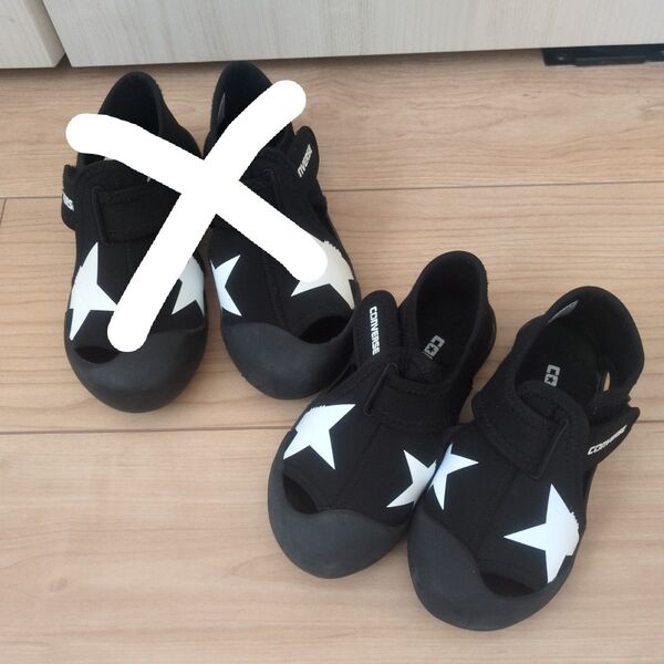 子供 コンバース CONVERSE キッズ CVスター サンダル 3SC887 黒 16cm