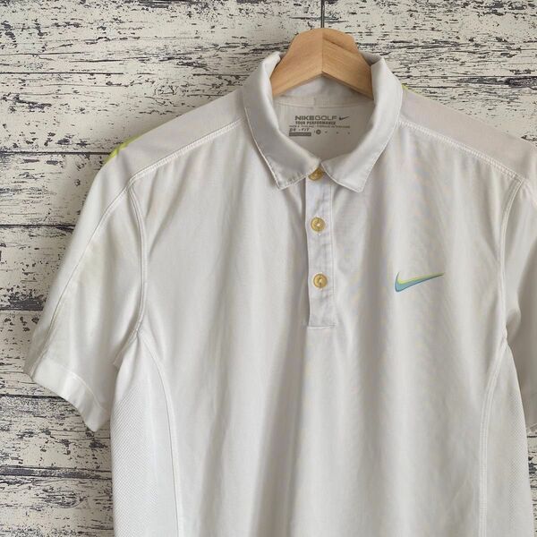 NIKE GOLF ポロシャツ ワンポイントロゴ DRI-FIT ホワイト